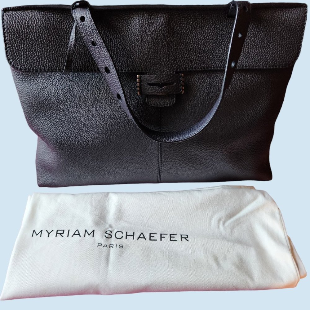 ** SOLD ** Rare Myriam Schaefer Paris Black Leather Tote, NWOT